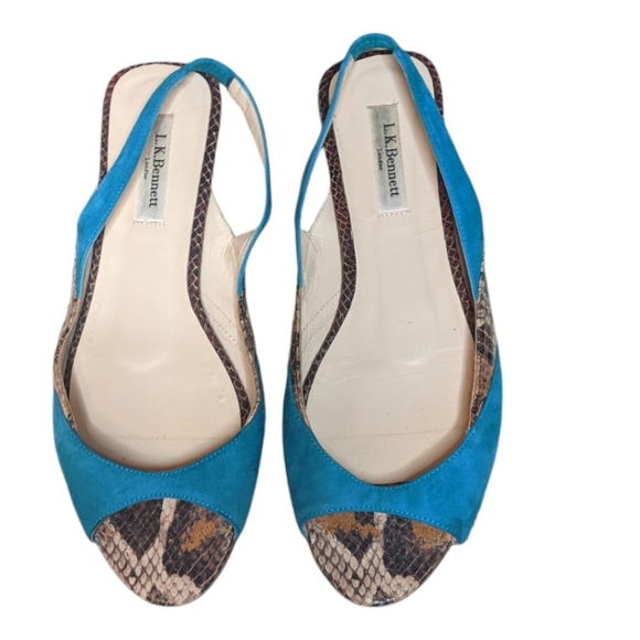 L.K.Bennet Snake Leather Luxury Shoes London Size 39 Europe or 8.5 USA - Picture 3 of 4